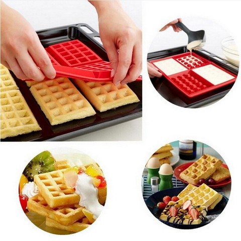 4-cavidad de silicona para hornear pan Waffles molde de la torta de corazón y la plaza de herramientas de la cocina accesorios de cocina ► Foto 1/6