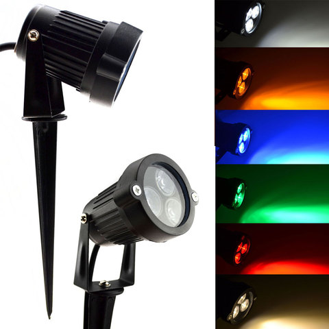 Foco de luz LED impermeable para exteriores, Bombilla para jardín, 85-265V, CC de 12V, verde, azul, rojo, amarillo, cálido, 9w ► Foto 1/6