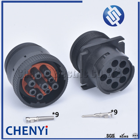 1 set Deutsch 9 pin impermeable conector auto Diagnosctic herramienta conector circular HD16-9-1939P HD16-9-1939S para la pista J1939 ► Foto 1/6