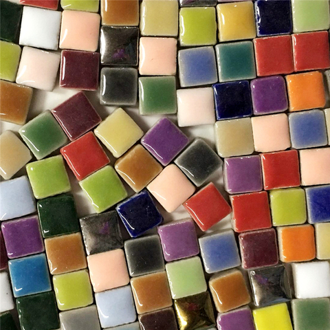 Azulejos de mosaico de cerámica para manualidades, cristal colorido para decoración, adornos hechos a mano, 100g ► Foto 1/6