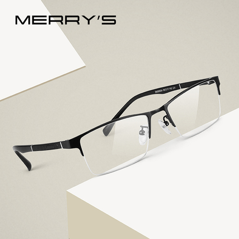 MERRYS-Gafas de aleación de titanio para hombre, montura de prescripción, estilo de negocios, Marco óptico TR90, piernas, S2224 ► Foto 1/6