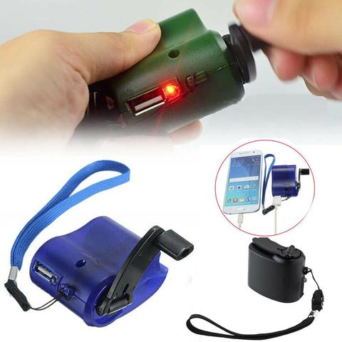 Generador de emergencia portátil para exteriores, cargador de teléfono con manivela de mano USB, Manual, para senderismo, Camping, salida USB ► Foto 1/6