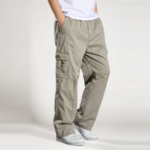 Pantalones informales de algodón para hombre, pantalón holgado de talla grande 6XL, para correr, verano y otoño ► Foto 1/6