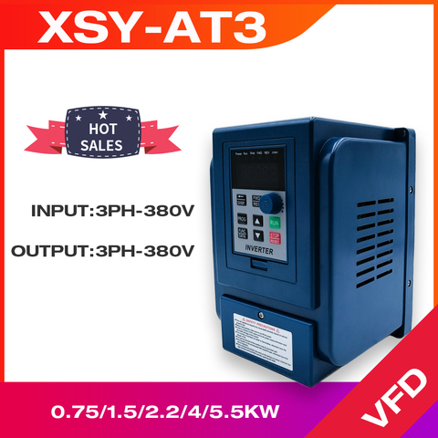 XSY-AT3 VFD AC 380V, Unidad de frecuencia Variable, controlador de velocidad de 3 fases, inversor de Motor VFD, 1.5kW/2.2KW/4KW/5.5KW/7.5KW ► Foto 1/6
