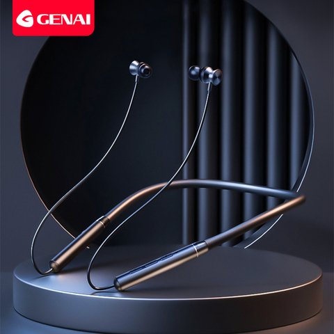 Genai-auriculares inalámbricos con micrófono para teléfono inteligente, audífonos magnéticos con Bluetooth 5,0 para juegos deportivos ► Foto 1/6