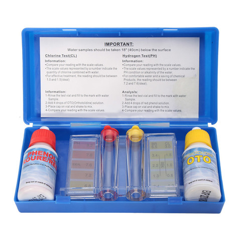Kit de prueba de agua PH cloro, Kit de prueba de hidroherramienta para piscina hidropónica, accesorios para acuario ► Foto 1/6