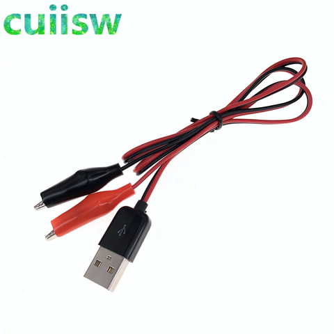 Pinzas de prueba de cocodrilo a conector macho USB, cable adaptador de fuente de alimentación, 60cm ► Foto 1/5