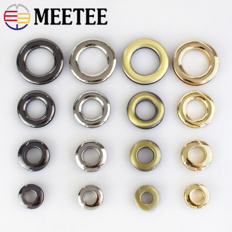 Meetee-4 Uds. De hebillas metálicas para bolsos, ojal de tornillo de fundición a presión O anillos ojales, accesorios de bolsa de costura DIY, 10-25mm ► Foto 1/6