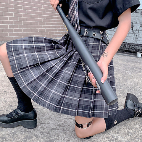 Las mujeres Kawaii falda Cosplay Harajuku cuadros Preppy falda Lolita Japón los estudiantes de la escuela de uniformes Faldas damas Jupe ► Foto 1/6