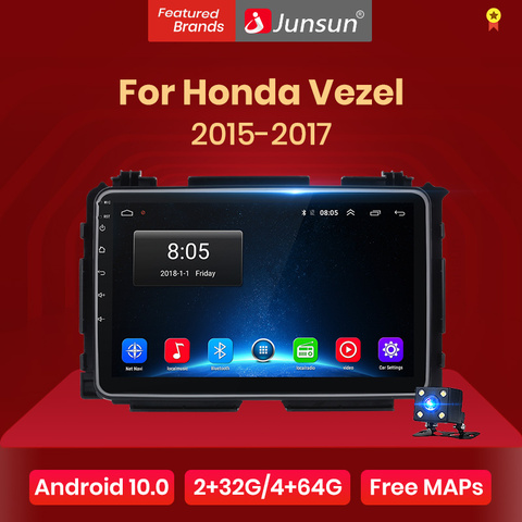 Junsun-Radio Multimedia V1 con GPS para coche, Radio con reproductor, Android 10,0, DSP, CarPlay, estéreo para coche, 2 din, dvd, para Honda HRV, Vezel ► Foto 1/6