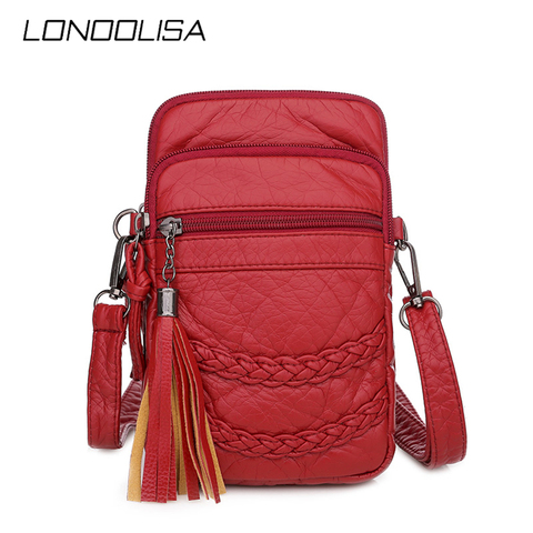 Bolso cruzado informal para mujer, bolsa de teléfono para chica, monedero cartera borla bolso de hombro clásico, bandolera ► Foto 1/6