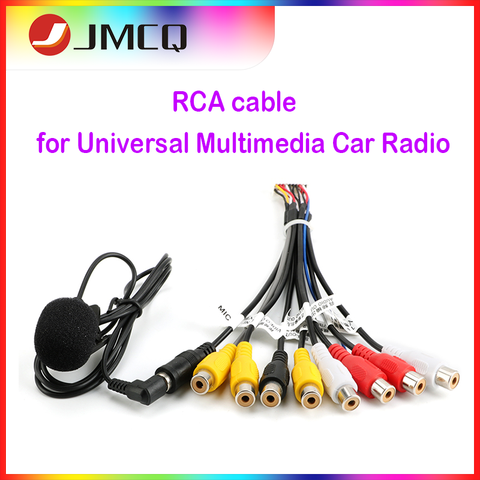 JMCQ-Cable de salida Universal para Radio de coche, conector RCA 10 en 1 con salida de vídeo de micrófono/Subwoofer de Entrada de Audio ► Foto 1/6