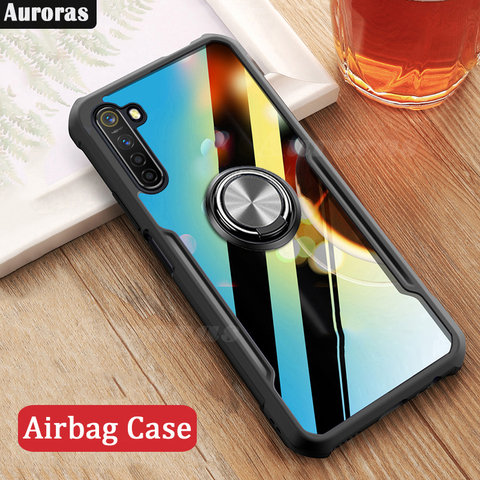 Auroras-funda anticaída para Realme 6 Pro, funda de Airbag a prueba de golpes, transparente con anillo, funda de Marco suave Realme 6, C11 X5 C3 5 Pro X3 ► Foto 1/6