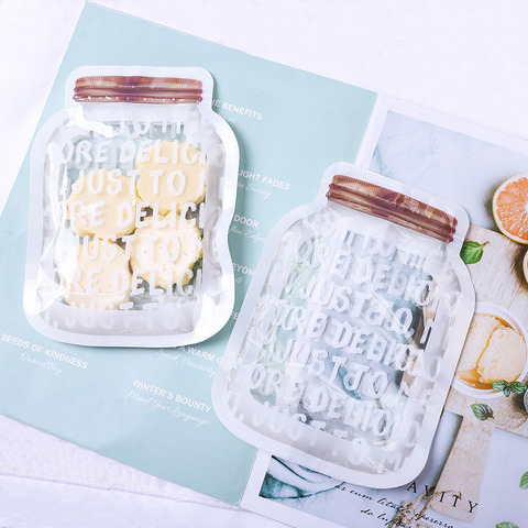 Bolsa de plástico para galletas de caramelo, bolsa sellada de almacenamiento con patrón de botella para recuerdo de boda, suministros para fiesta de cumpleaños y Navidad, 5/10 Uds. ► Foto 1/6