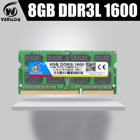 VEINEDA 8 gb ddr3l ordenador portátil DDR3L DDR3 4GB 1600MHz PC3-12800 1,35 V SO-DIMM Non-ECC ► Foto 1/5