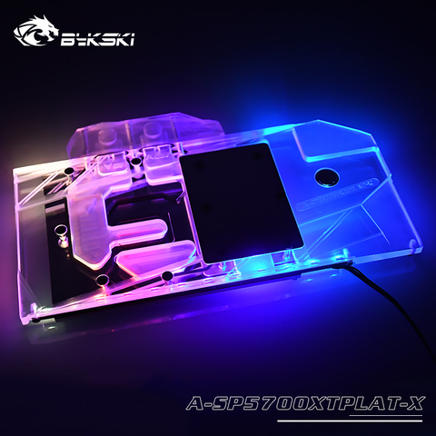 Bykski uso de Bloque de agua para zafiro razon RX 5700 XT Nitro + cubierta completa de cobre bloque para radiador/12 V RGB/5 V LUZ DE A-RGB ► Foto 1/6