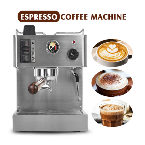ITOP-cafetera expreso semiautomática de acero inoxidable, máquina de café italiana con Latte, 1050W, 3,5l ► Foto 1/6