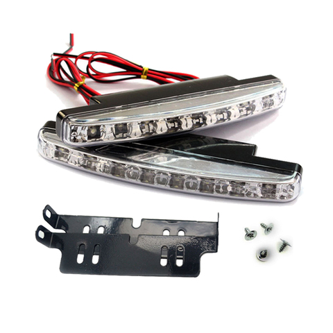 Bombilla de señal LED para coche, lámpara antiniebla de trabajo DRL, luz de circulación diurna, montaje automático, estilo blanco superbrillante, externa, 12V, 8LED, 2 uds. ► Foto 1/6