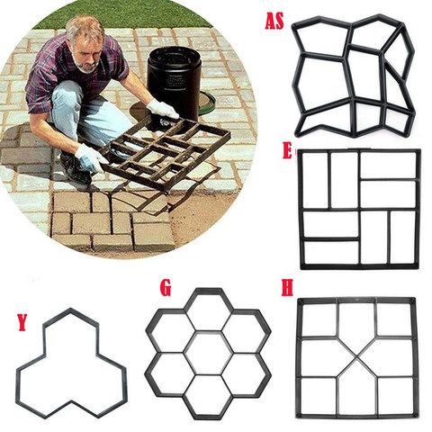 Moldes de hormigón de ladrillo de pavimentación manual, molde para construir pavimentos de plástico artesanal, Camino de piedras de molde para jardín, decoración ► Foto 1/6