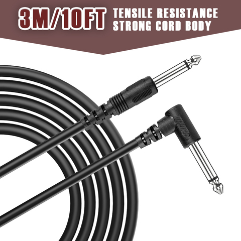 Cable amplificador de guitarra, instrumento de guitarra, color negro, 3M, 10 pies ► Foto 1/6