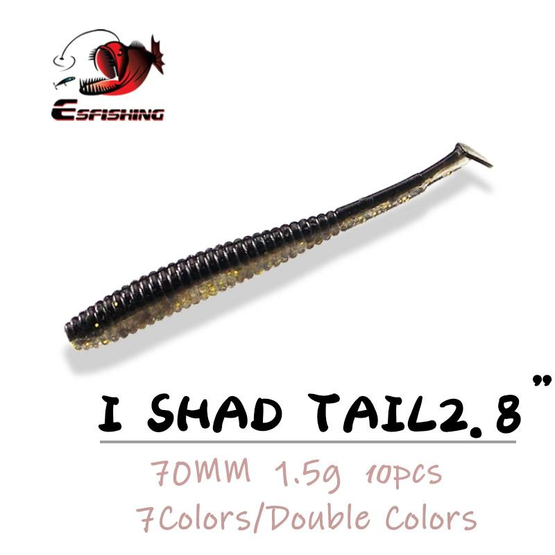 Esfishing-SEÑUELOS blandos, cebo de Pesca I Shad Tail 10 Uds. 70mm, cebo de silicona para Pesca en mar, Wobblers, comedero PVA ► Foto 1/6