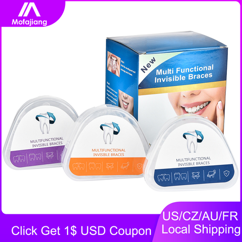 Retenedor Dental de tres etapas, alisador Invisible, juego de ortodoncia de silicona, aparato Dental, llaves de protección bucal, bandeja de dientes ► Foto 1/6