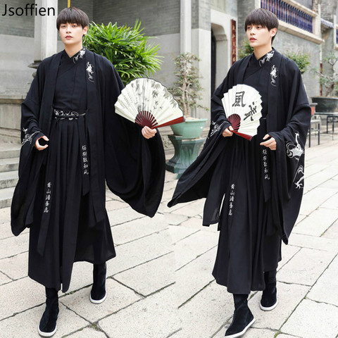 Vestido Hanfu tradicional de talla grande para mujer, disfraz de hombre de la dinastía Han, ropa de espadachín antiguo chino, traje de Kimono Tang para hombre ► Foto 1/5