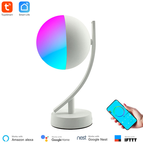 Lámpara de escritorio inteligente con WiFi, temporizador de Control inalámbrico de 16 millones de colores, Compatible con Alexa, luz nocturna RGB regulable para casa inteligente ► Foto 1/6