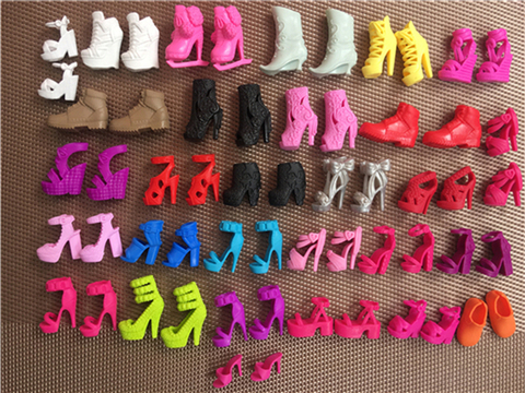 Zapatos de princesa originales para niños, accesorios para muñecas de juegos, sandalias coloridas, piezas decorativas, color rosa, plata, blanco y negro ► Foto 1/6