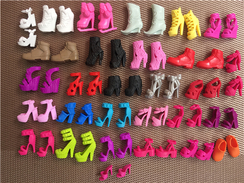 Zapatos de princesa originales para niños, accesorios para muñecas de juegos, sandalias coloridas, piezas decorativas, color rosa, plata, blanco y negro ► Foto 1/6