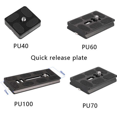 Placa de liberación rápida para cámara de aluminio, Universal, 40mm, 60mm, 70mm, 100mm, para Benro, Arca Swiss, Canon, Nikon, Sony, rótula de bola de trípode ► Foto 1/6