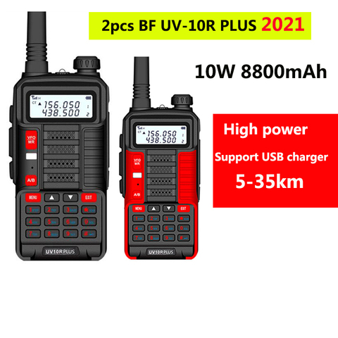 Profesional 2 uds Baofeng Uv 10R Plus Radio portátil Hf escáner camioneros Radio construcción jamón transceptor Vhf Uhf estación ppt ► Foto 1/6