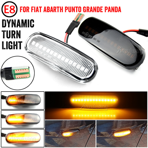 ¡2 uds para Fiat Panda 169 Grande Punto Inkl! Evo Doblo Fiorino Linea Idea dinámica luz LED de posición lateral repetidor lámpara ► Foto 1/6