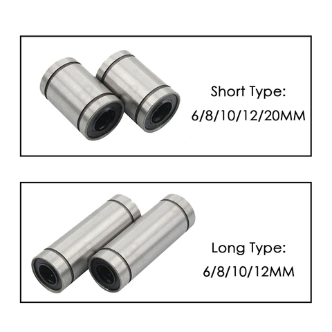 Buje lineal LM8UU LM10UU LM6UU LM12UU de 8mm CNC, rodamientos lineales para varillas de 8mm, riel delineador, piezas de eje lineal, 2 uds. ► Foto 1/4