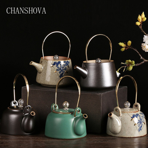 CHANSHOVA-juego de té de porcelana casera decorativa, estilo chino tradicional, Tetera de cerámica, 170-250ml, China, H050 ► Foto 1/6