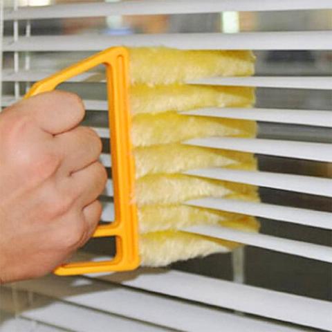 Limpiador de polvo de 7 dedos, herramienta útil de microfibra para ventanas, cepillo limpiador para aire acondicionado con cuchilla ciega veneciana lavable ► Foto 1/6