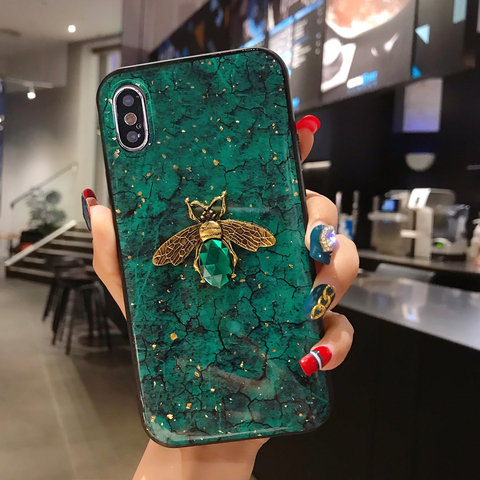 Oro de mármol 3D abeja caso para Samsung galaxy A90 5G A70 A51 A50S A60 A30 A20E A10 A9 A8 A7 A6 J8 J7 J6 J5 J4 J3 Funda ► Foto 1/6