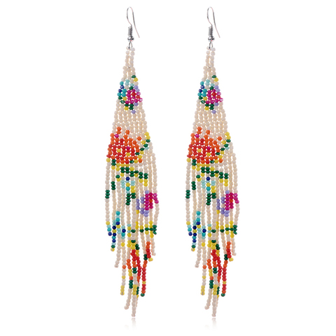 Pendientes de borla de gota larga para mujer, aretes étnicos Vintage multicolor, joyería de moda para boda, declaración ► Foto 1/6