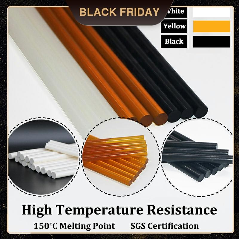 34 Uds 150 grados resistente a altas temperaturas barritas de pegamento de fusión caliente 11x300mm para Pistola de Pegamento Caliente negro blanco pálido-amarillo, 1 kg/lote ► Foto 1/6