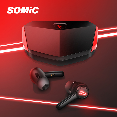 SOMIC-auriculares TWS inalámbricos por Bluetooth 5,0, Mini auriculares estéreo deportivos manos libres con estuche de carga, GX501 ► Foto 1/6