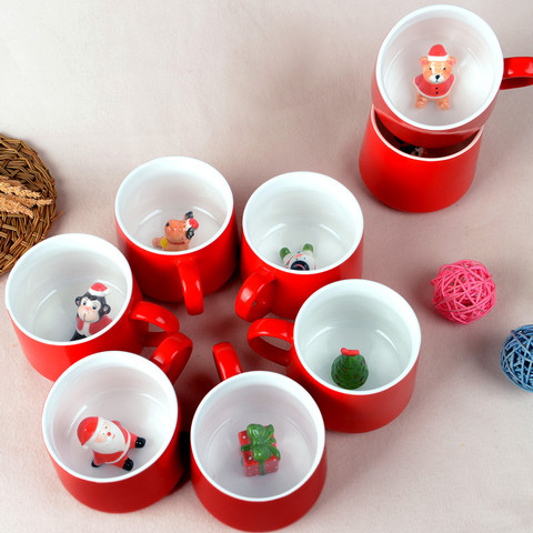 Taza de leche de cerámica para niños, 3D, creativo, recuerdos de Navidad, café, té, 400ml ► Foto 1/4