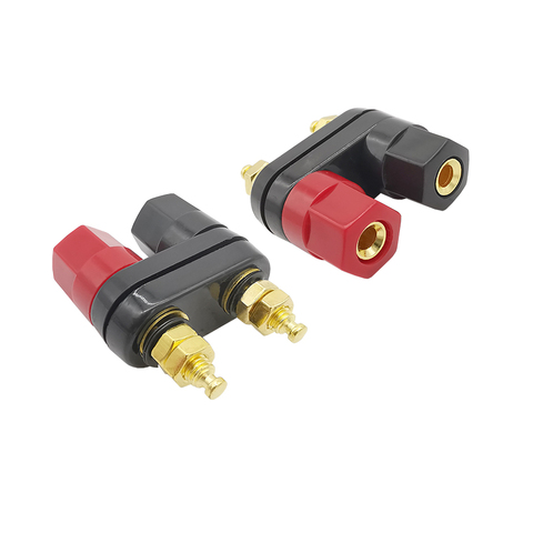 Doble conector tipo Banana para altavoz Terminal Jack vinculante Post amplificador de potencia conector 4mm Rojo Negro Dual de 2 conector tipo Banana para altavoz enchufes para altavoz ► Foto 1/5