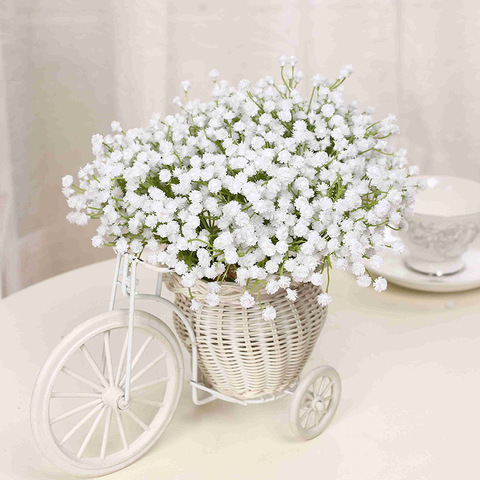 Ramo de flores artificiales de alta calidad, 3 uds., 81 cabezas, arte Babybreath Gypsophila, estrella del cielo, plantas, decoración de boda para el hogar, gran oferta ► Foto 1/6