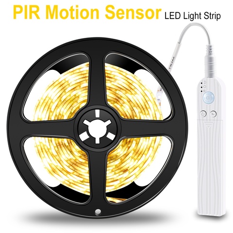 PIR LED tira Sensor de movimiento LED gabinete de cocina cinta de luz LED Flexible tira de luz impermeable dormitorio lámpara de ► Foto 1/6