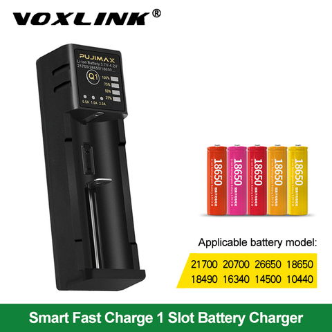VOXLINK 18650 inteligente del cargador de batería de carga de corriente ajustable de 26650, 21700, 14500, 26500, 22650 Li-Ion cargador de batería recargable ► Foto 1/6