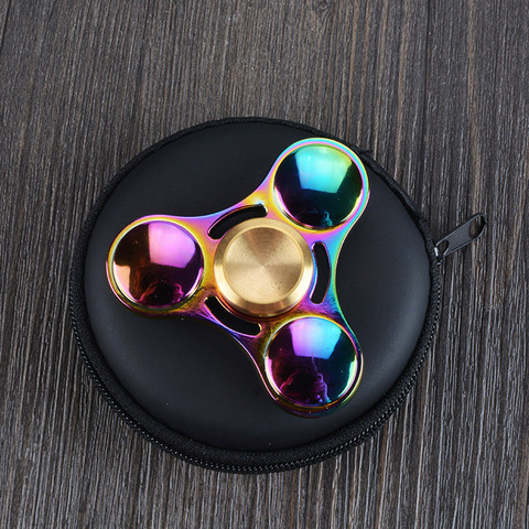 Caliente colorido Fidget arcoiris Spinner de Metal Spinner mano de 5 minutos para el autismo rotación Anti estrés juguetes de los niños ► Foto 1/6