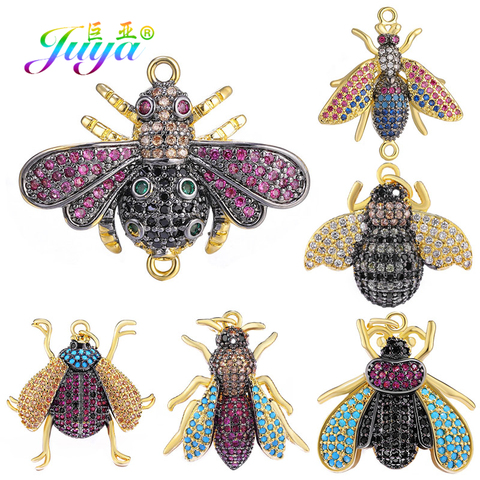 Juya-abalorios artesanales de abeja de oro, mariposa e insectos, accesorios de moda, Charms, pulsera, collar, fabricación de pendientes ► Foto 1/6