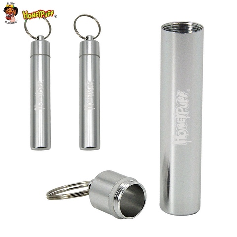 HONEYPUFF de plata de Metal hermético hierba tarro para alijo contenedor de almacenamiento de aluminio de 10ML a prueba de tubos tabaco frascos ► Foto 1/6