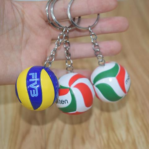 Mini PVC llavero de vóleibol Bola de juguete deporte clave cadena regalo coche bola clave titular de anillo para los jugadores de los hombres, llavero de mujer regalo de cumpleaños ► Foto 1/5