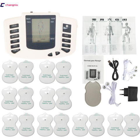 JR-309A caliente nuevo estimulador eléctrico cuerpo muscular masajeador terapia pulso decenas acupuntura + 16 Uds almohadillas ► Foto 1/6